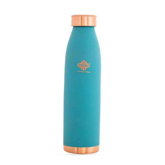 Pure Copper Bottle with Lacquer Coated Silk Finish Design, 900 ML