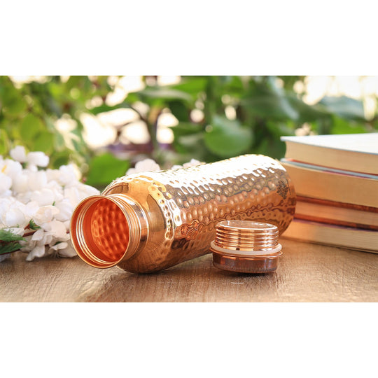 Pure Copper Bottle With Hammered Design