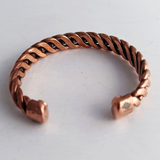 Pure Copper Spiral & Dot Design Adjustable Bangle
