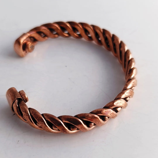 Pure Copper Spiral & Dot Design Adjustable Bangle