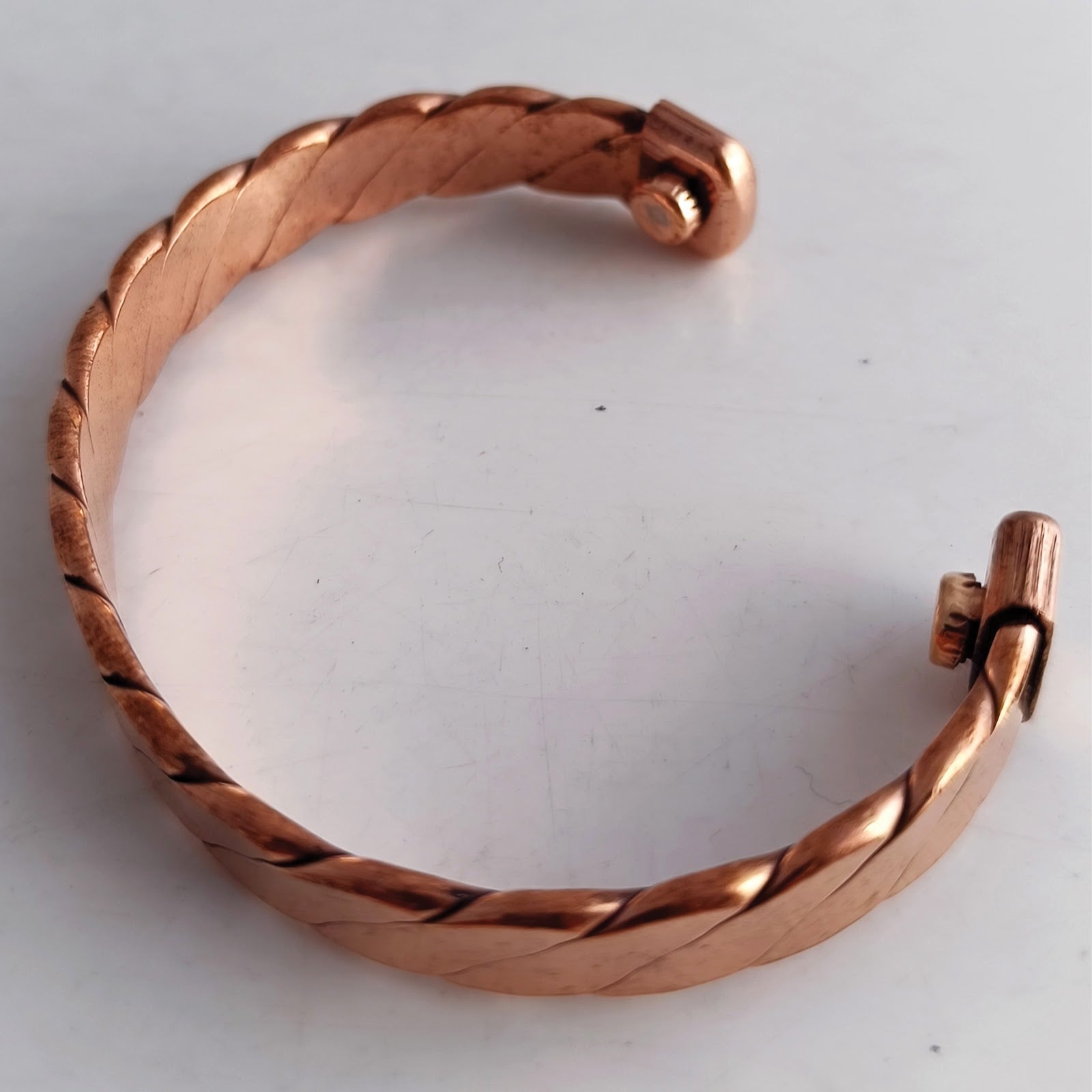 Copper Bangle Material Pure Copper Flat Spiral Bangle Magnet Bangle - Indian Art Villa ...