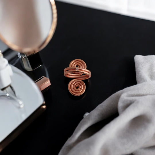 Pure Copper Spiral Ring Adjustable Unisex Fashion Ring