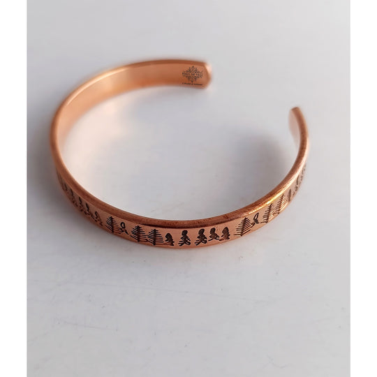 Pure Copper Magnetic Bangle with Tree Design
