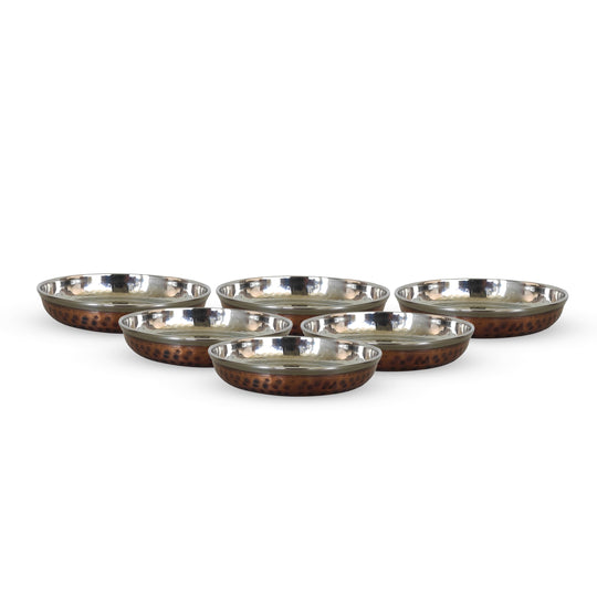 hammered plate made of copper and steel perfect for showcasing your favorite desserts at special events by IAV.