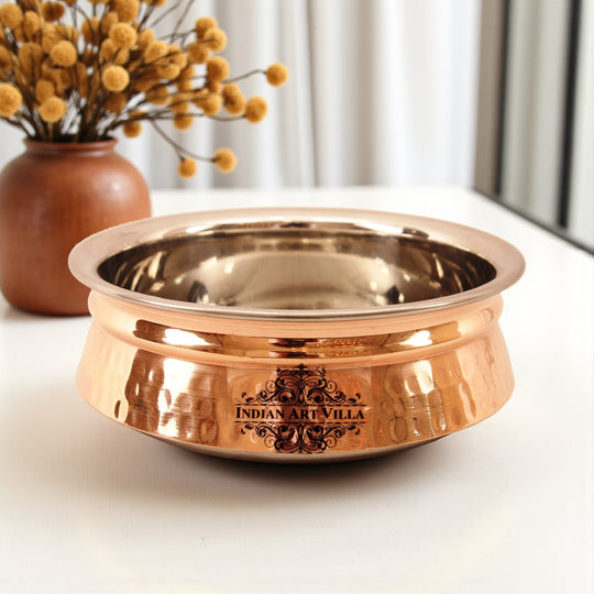 Steel Copper Induction Handi Bowl with Hammered Design- Serveware