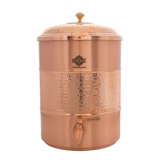 Copper matka with stand at banquet hall water station – tambe ka matka price