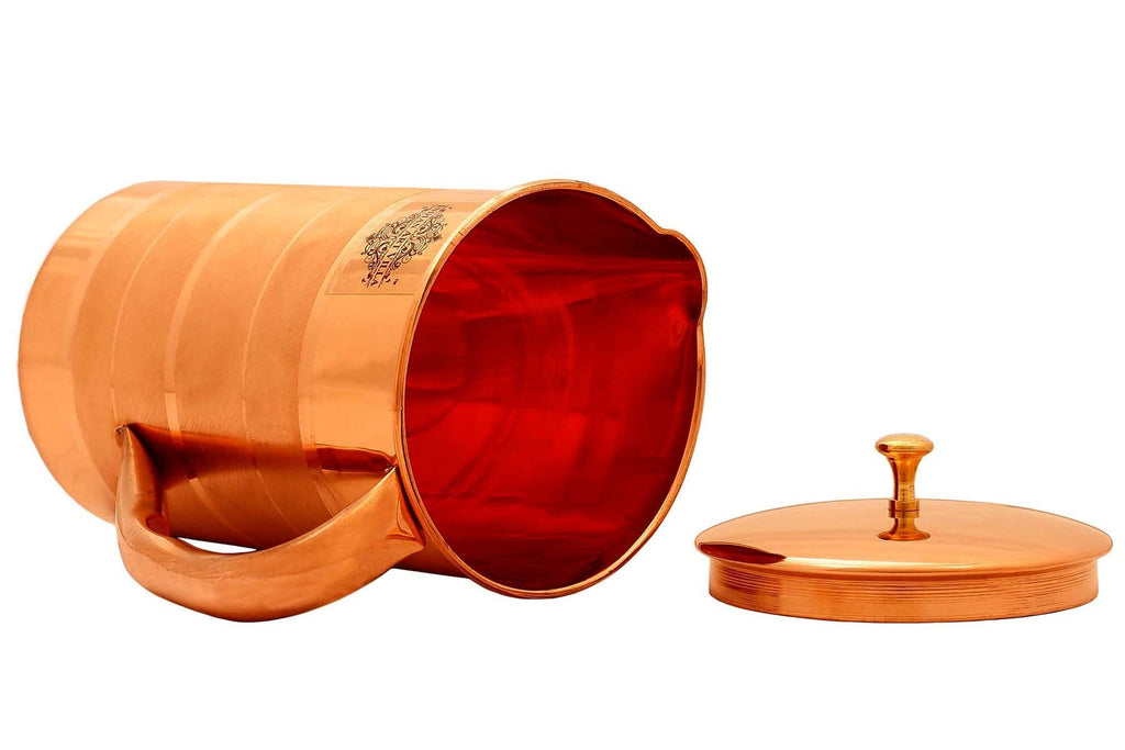 Pure Copper Luxury Design Jug, Pitcher With a Brass Knob, Serveware, Drinkware