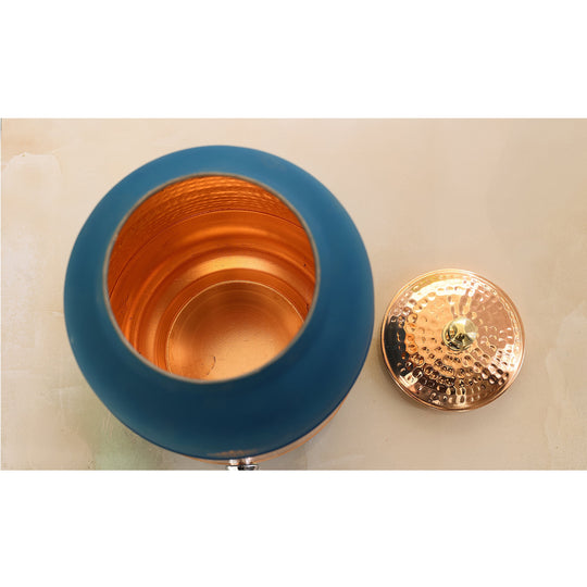 Pure Copper Half Hammered with Silk Finish  Water Pot