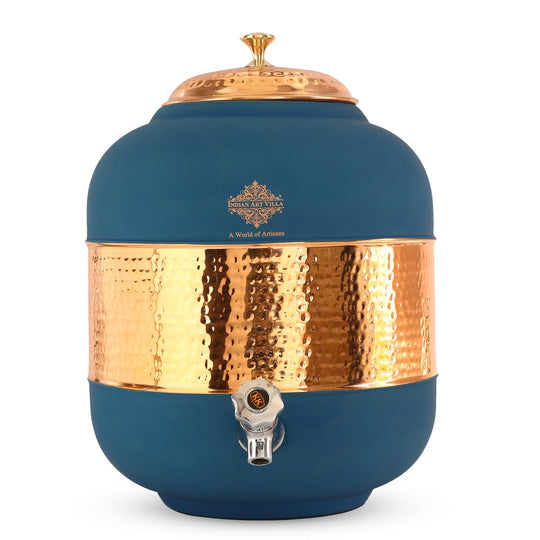 Pure Copper Half Hammered with Silk Finish  Water Pot