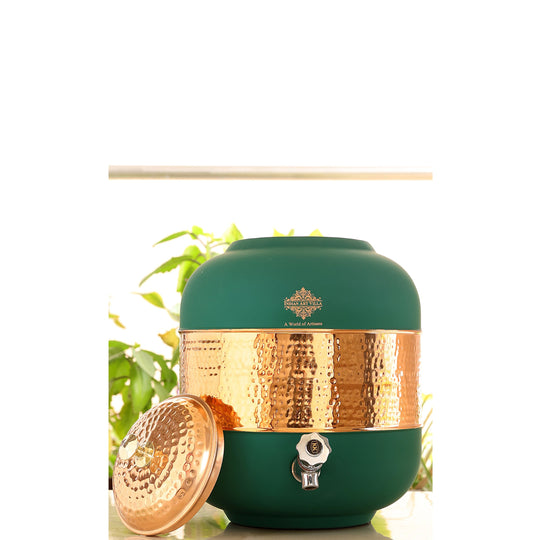 Pure Copper Half Hammered with Silk Finish  Water Pot