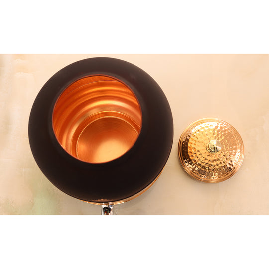 5 litre plain smooth copper matka with brass tap – simple tamba matka with tap for easy water dispensing