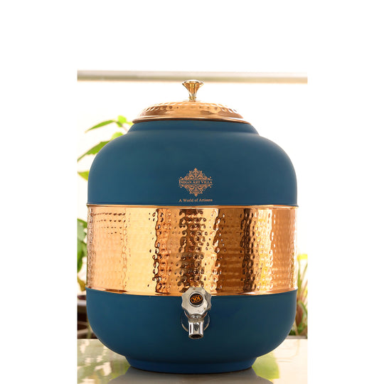 Pure Copper Half Hammered with Silk Finish  Water Pot