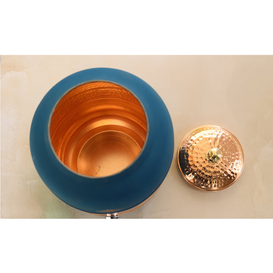 Pure Copper Half Hammered with Silk Finish  Water Pot
