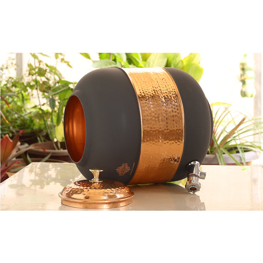 Pure Copper Half Hammered with Silk Finish  Water Pot