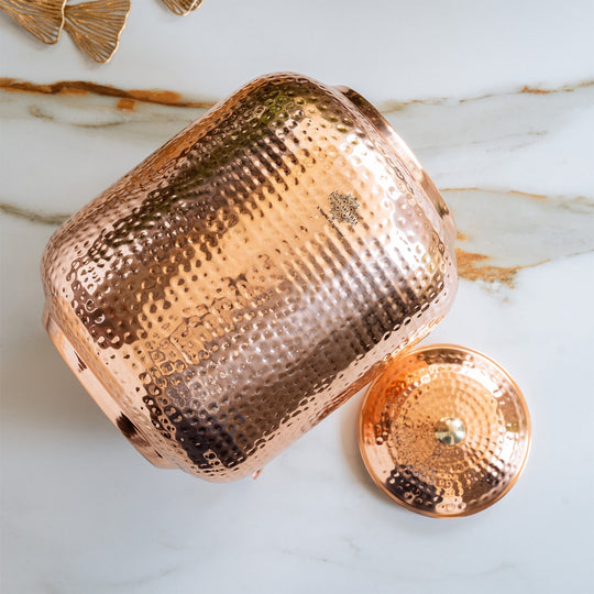 Copper Water Pot With Hammered Design