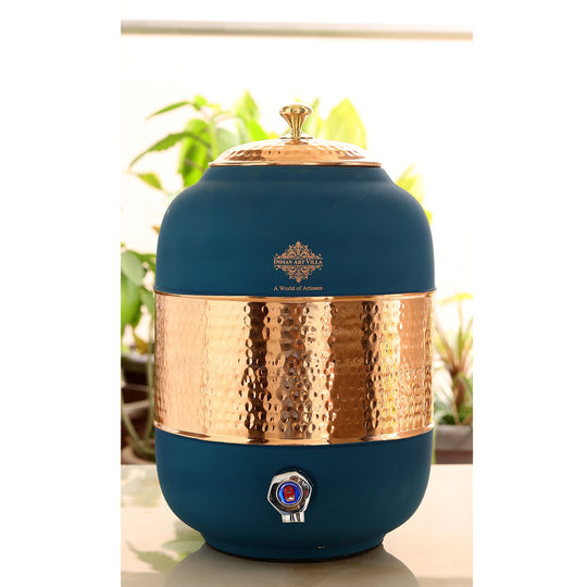 Pure Copper Half Hammered with Silk Finish  Water Pot