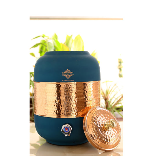 Pure Copper Half Hammered with Silk Finish  Water Pot