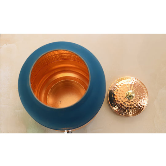 Pure Copper Half Hammered with Silk Finish  Water Pot