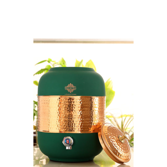 Pure Copper Half Hammered with Silk Finish  Water Pot