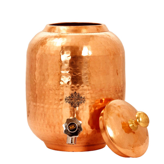 Copper Water Pot With Hammered Design