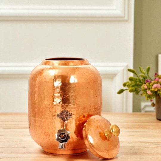 Copper Water Pot With Hammered Design