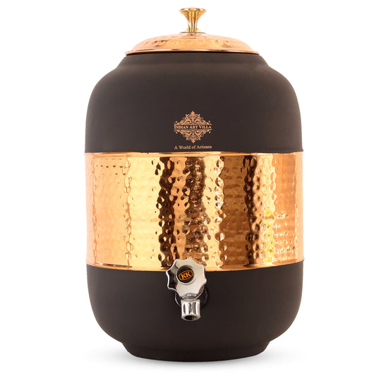 Pure Copper Half Hammered with Silk Finish  Water Pot