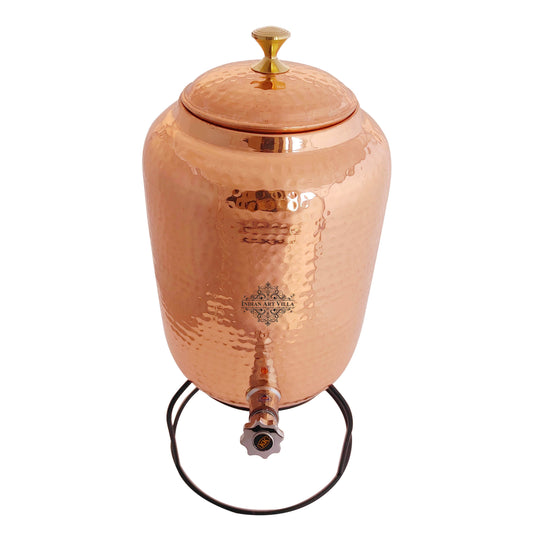 Copper Water Pot With Hammered Design