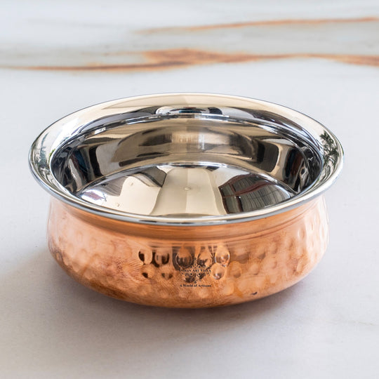 Steel Copper Serving Handi Bowl Serveware Tableware Home Restaurant