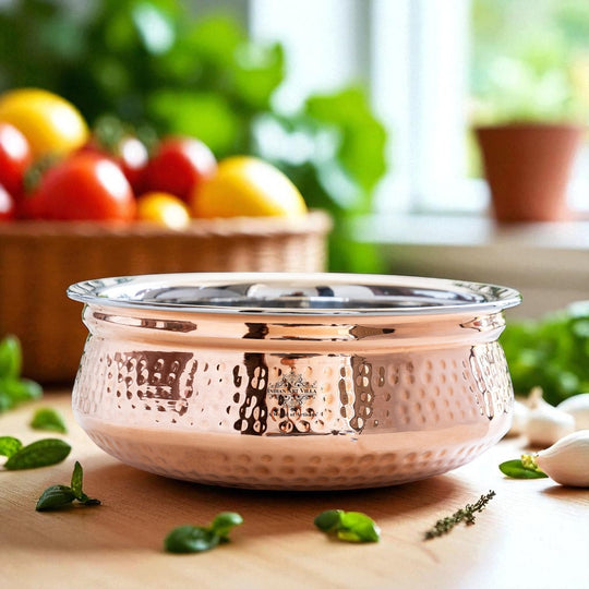 Steel Copper Serving Handi Bowl Serveware Tableware Home Restaurant