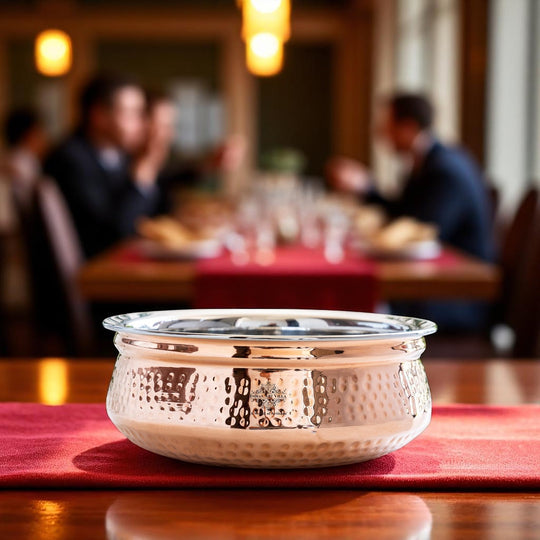 Steel Copper Serving Handi Bowl Serveware Tableware Home Restaurant