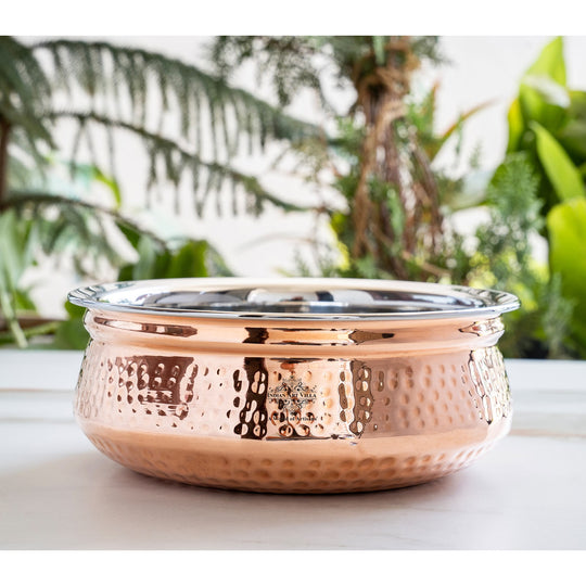 Steel Copper Serving Handi Bowl Serveware Tableware Home Restaurant