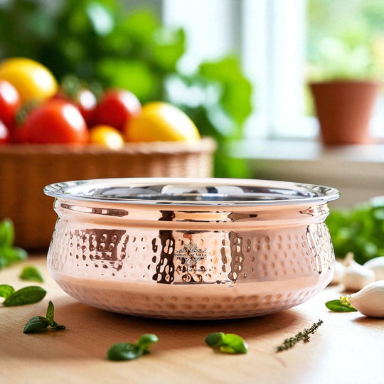 Steel Copper Serving Handi Bowl Serveware Tableware Home Restaurant