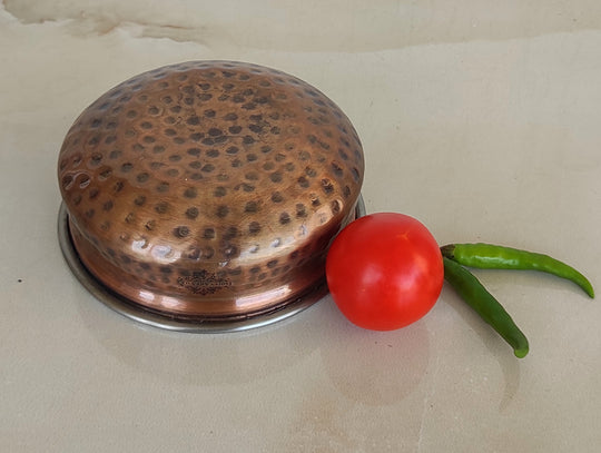 Steel Copper Antique Finish Handi Serving Bowl