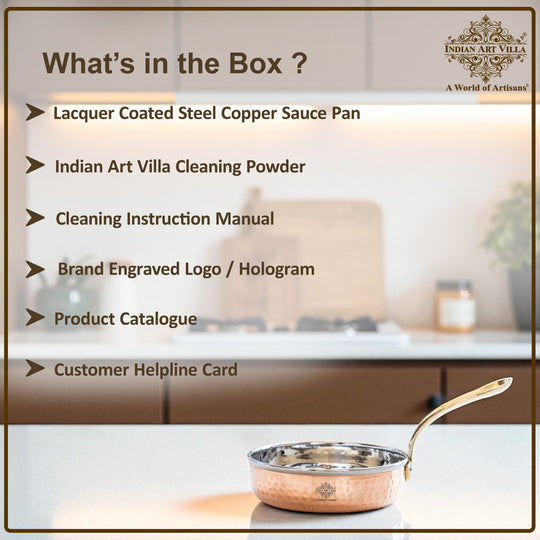 Hammered steel copper pan platter with brass handle for table display