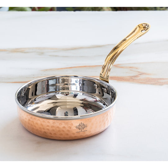 Indian Art Villa hammered steel copper serving pan platter
