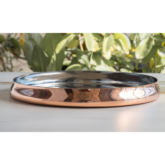 Exquisite Pure Steel Copper Curved Thali designed to add charm to your dining experience