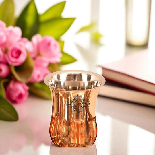 Copper tumbler embossed design handmade
