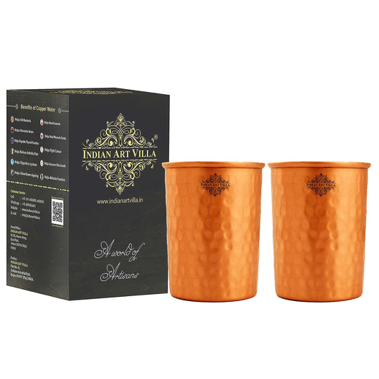 Pure Copper Glass With straight vertical sides- 275 ML