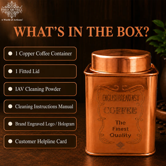 Pure copper coffee sugar tea container lifestyle — Indian Art Villa