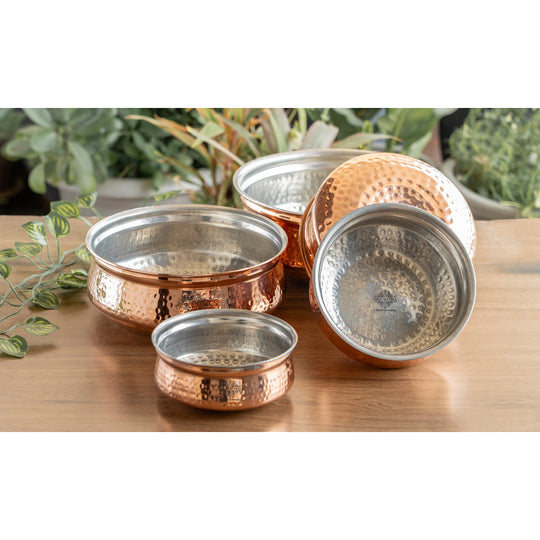 Pure Copper Handi with Tin Lining for Cooking & Serving