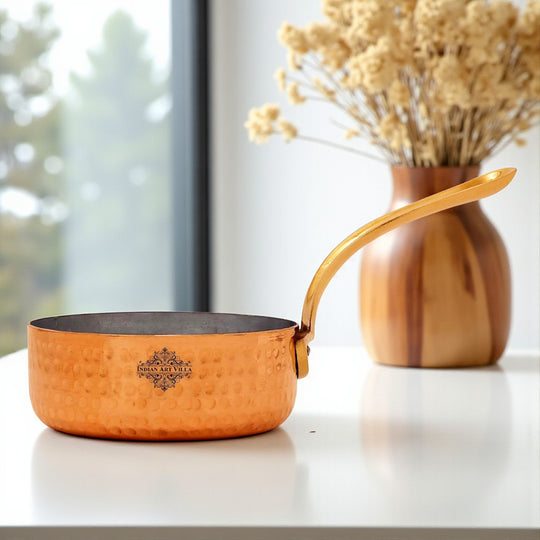 Handcrafted pure copper pan with tin lining by Indian Art Villa