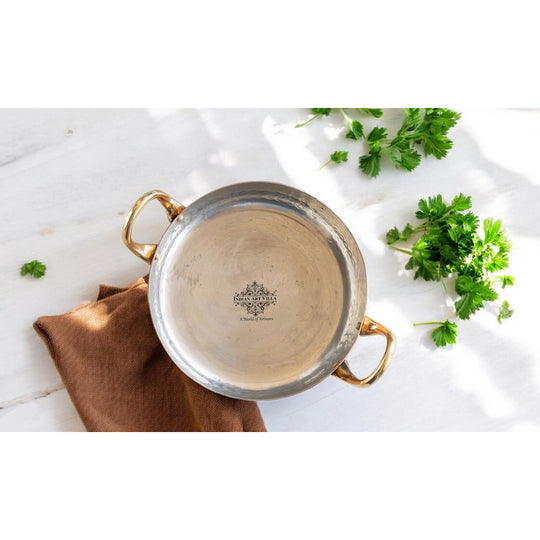 Pure Copper Round Dish Pan With Tin Lining & Brass Handle - Serveware &  Cookware