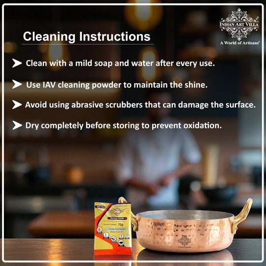 Pure Copper Round Dish Pan With Tin Lining & Brass Handle - Serveware &  Cookware