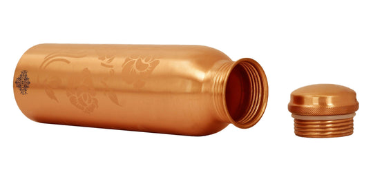 Pure Copper Water Bottle with Unique Artistic Designs – 900 ML
