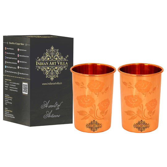 Pure Copper Glass With straight vertical sides- 275 ML