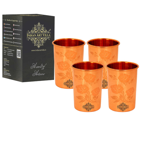 Pure Copper Glass With straight vertical sides- 275 ML