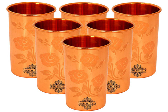 Pure Copper Glass With straight vertical sides- 275 ML