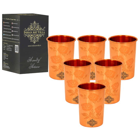 Pure Copper Glass With straight vertical sides- 275 ML