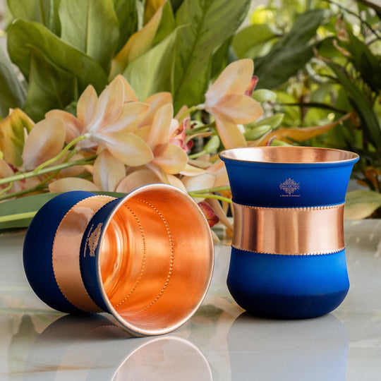 Pure Copper Half Silk Finish Glass – 300 ML