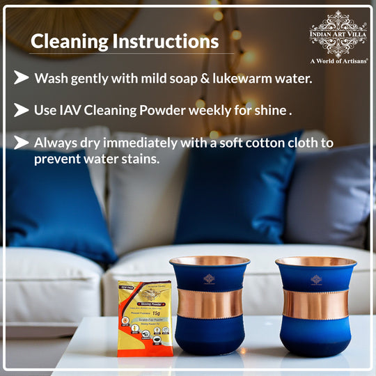 Pure Copper Half Silk Finish Glass – 300 ML